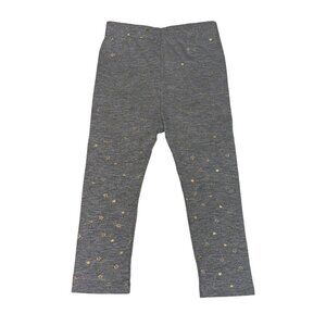 Mud Pie Leggings Gold Stars Grey Size 9-12 Months